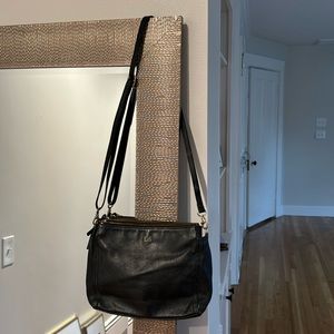 Lo and Sons Pearl Cross Body Black Nappa Leather